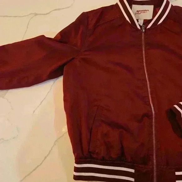 Arizona Jean Company Womens Y2K 2000s Satin Bomber Jacket Maroon Size Large - Picture 5 of 11
